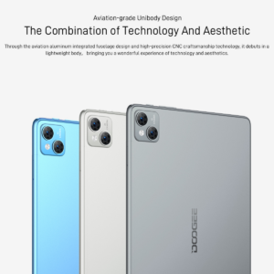 DOOGEE T10 UNISOC T606 Octa Core 8GB+7GB Extended RAM 128GB ROM 4G LTE Widevine L1 TÜV Rheinland Certified Android 12 Tablet – Grey Non EU Version