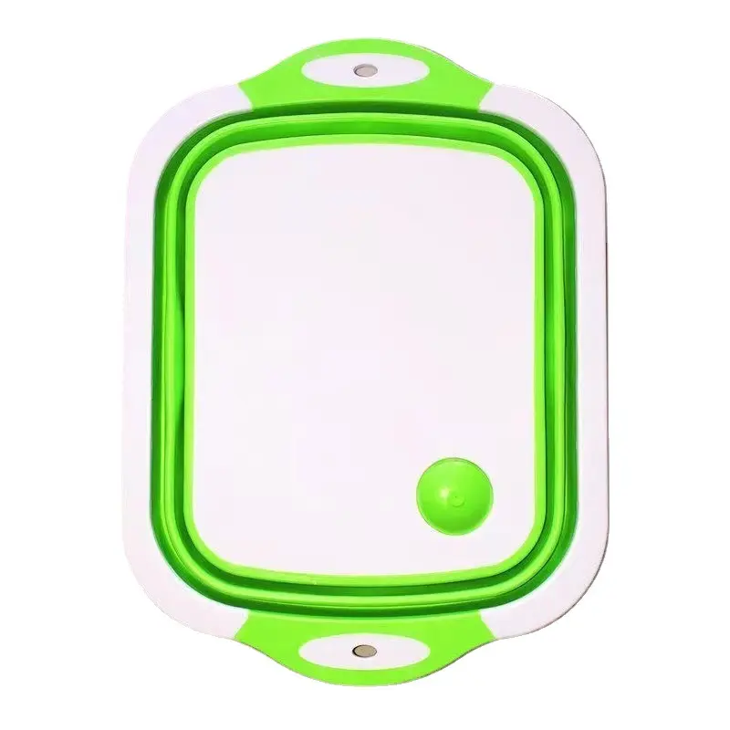 wholesale Folding Cutting Board 3 In 1 collapsible cutting board Kitchen Plastic foldable Chopping Board with Washing Basket