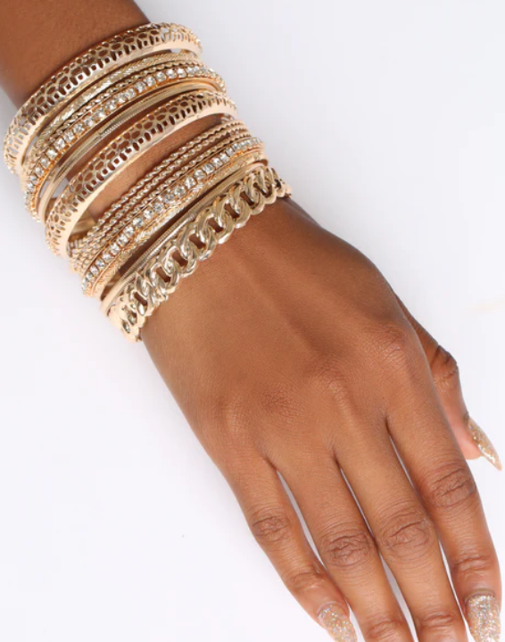 The Whole Fam Bam Bangle Set - Gold