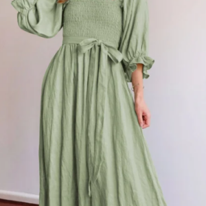 DICCOUNT FRENCH RUFFLED LANTERN SLEEVES MULTI-WEAR DRESS