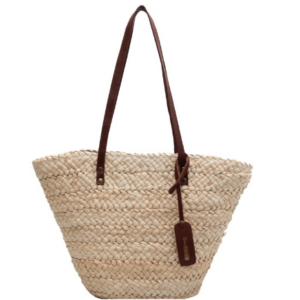 Large capacity woven bag women’s bag 2022 summer new niche straw bag shoulder bag hundred handheld bucket bag
