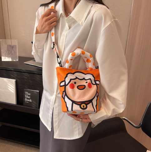 Cartoon Graffiti Bucket Bag Bag 2022 New Bucket Bags Niche Design Tote Shoulder Crossbody Women's Bag Small Bag