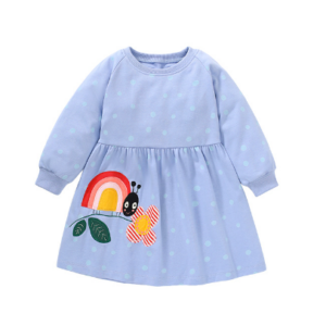 Little maven girls dress fall Europe and the United States children’s long-sleeved sweater dress cotton cute embroidery Children’s dresses