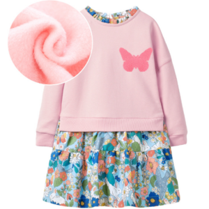 Little maven children’s fall and winter models Europe and the United States wind girls dress striped long-sleeved children’s dress dresses