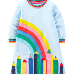 Specializing in Europe and the United States children’s dresses 2022 fall new long-sleeved round neck loose long dresses