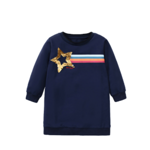Little maven children’s sweater dress fall new Europe and the United States girls long-sleeved dress home leisure children’s dresses