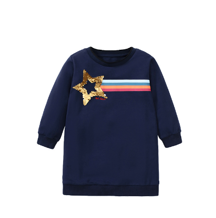 Little maven children's sweater dress fall new Europe and the United States girls long-sleeved dress home leisure children's dresses
