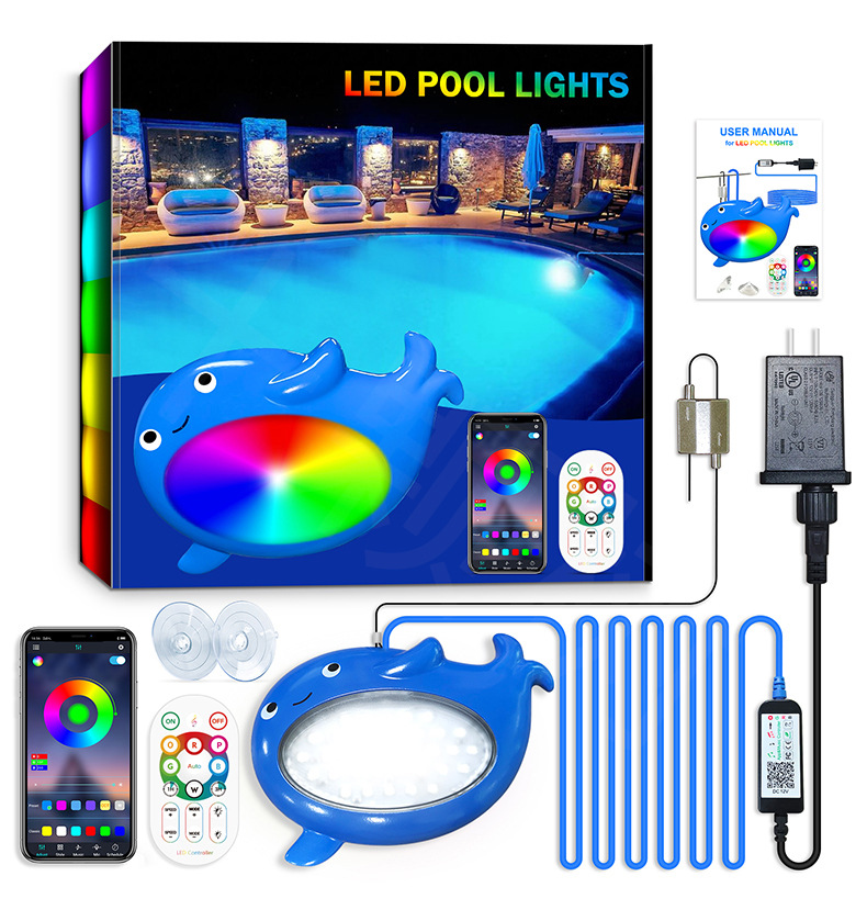 KESHU Swimming Pool Wall Mounted Underwater Ambient Light 12VIP68 Waterproof Underwater Light Bathtub Fountain 36 Lights+18 Keys Controller+Power Supp