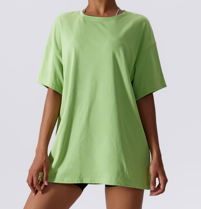 Summer loose tops breathable fitness clothing women breathable yoga clothing hoodie outside running sports short-sleeved