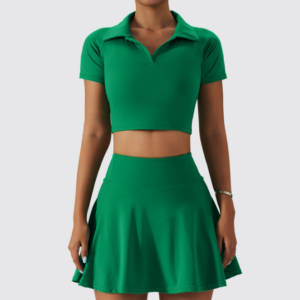 Spring Europe and the United States naked tennis clothing suit female outdoor quick-dry running sports fitness clothing casual T-shirt suit