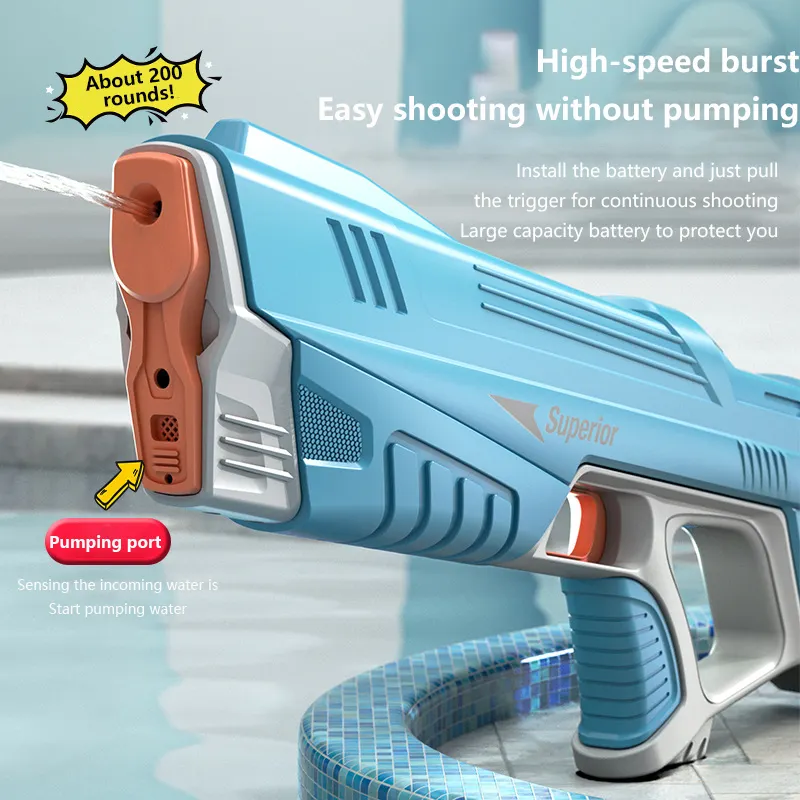 Summer children's water gun automatic continuous electric water gun bared water large capacity boys water toys wholesale
