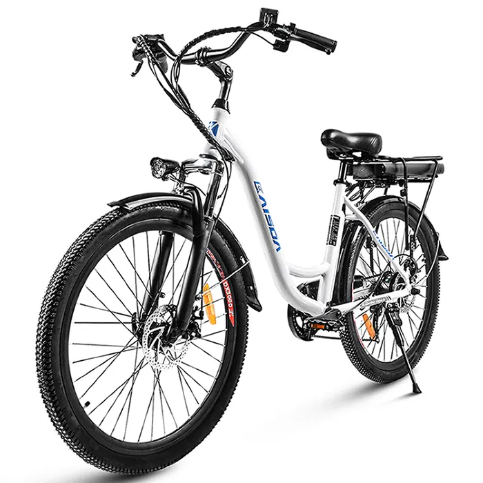 KAISDA K6C Electric City Bike 26 inch Tire 350W Motor 32km/h Speed 36V 12.5Ah Battery for 100km Range Shimano 7-speed E-bike 120kg Max Load Waterproof