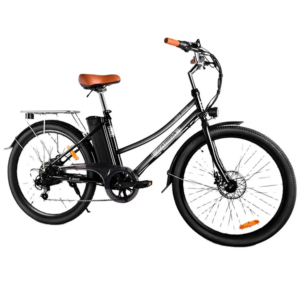 KAISDA K6 Pro Electric City Bike 26 Inch 36V 12.4Ah 350W Motor 32Km/h Max Speed Shimano 7-Speed E-bike IP54 Waterproof LED Light – Black