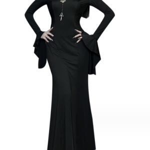 [Halloween Sale]The Adams Family Hostess Tis Fishtail Dresses Women’s