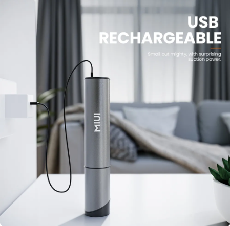 MIUI Mini Portable Vacuum Cleaner Cordless Handheld Vacuum with 3 Suction heads Easy to Clean for Desktop Keyboard & Car (USB)