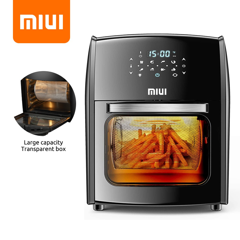 MIUI 10L/12.7QT Electric Air Fryer Oven MI-CYCLONE Rotisserie Dehydrator LED Large Capacity Chicken Frying Machine 5in1