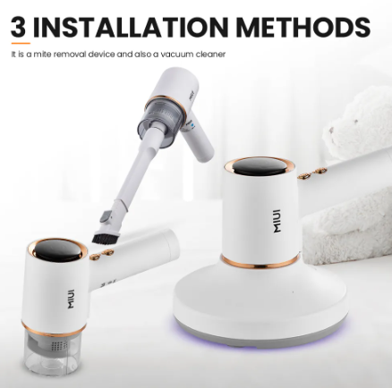 MIUI Bed Vacuum Cleaner 2-in-1, Cordless Vacuum Cleaner, Suitable for Pillows, Sheets, Mattresses, Sofas, Plush Toys