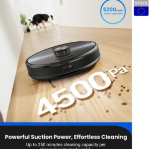 Proscenic M9 Robot Vacuum Cleaner Laser Navigation 4500Pa Suction Dual Rotation Mops Carpet Detection 2.5L Dust Bag 5200mAh Battery Max 250 Mins Runti