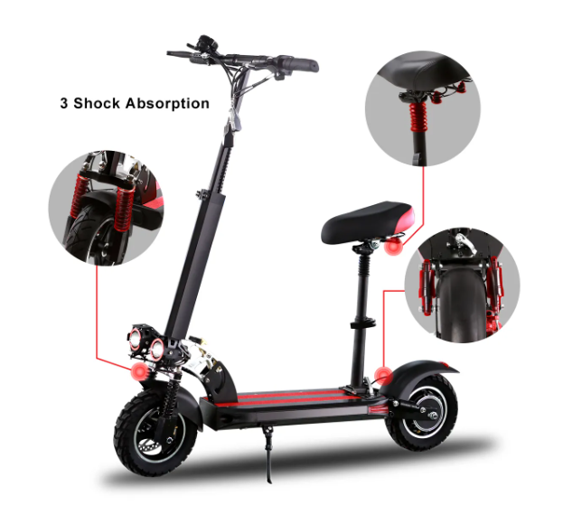 SUNNIGOO ES-N3MAX Powerful Electric Scooter 48v 18Ah 800W 10 Inch Anti-skid Off Road Tire Kick Scooter 45KM/H e Scooter 50km Long Range Adult