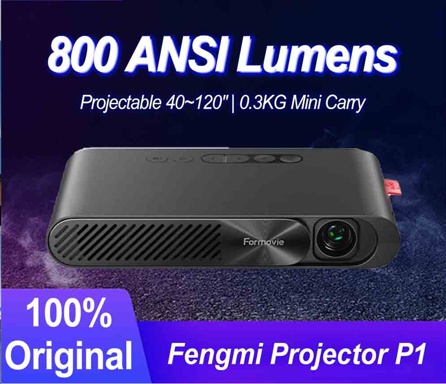 Fengmi P1 Projector Mini ALPD Portable Laser Smart Cinema Home Theater Support Wireless Screen Casting Beamer 800 ANSI Lumens