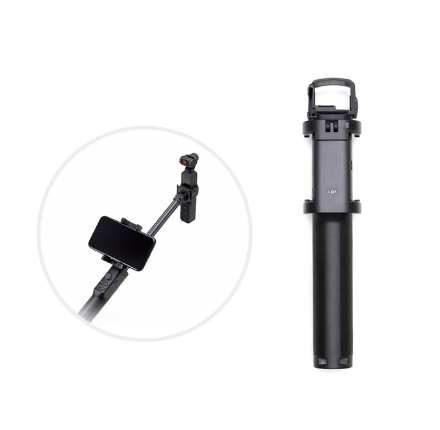 Original DJI Osmo Pocket extension pole with cell phone clip and 1/4-inch connector