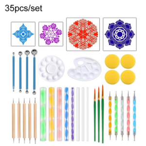 35 pieces/set Stipple Mandala Ceramic Decoration DIY Spiral Rod Tool Set