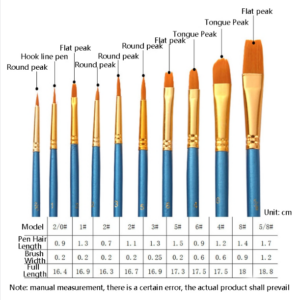 ZHU TING 20 pieces/set of 2 sold pearlescent rod nylon hair combination brush oil paint brush