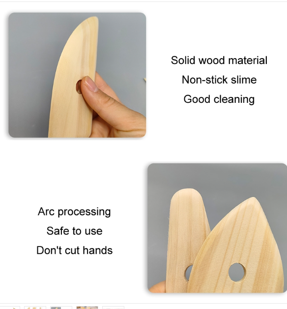 5 pieces/set Wooden skeleton knife Ceramic scraper Handmade tools