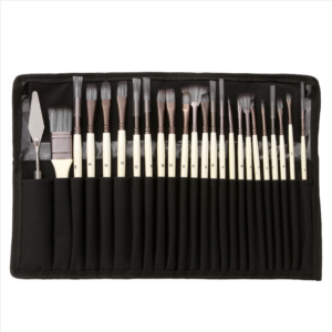 24 pieces/set canvas bag canvas wool gouache oil paint brush set