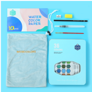 36 colors solid watercolor paint portable iron box beginners hand-painted painting tool set / single box