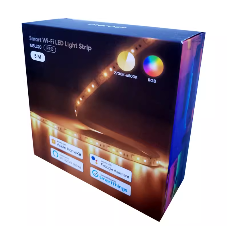 HomeKit Smart RGB Color Strip Lights Infinitely Dimmable Siri Remote Control Warm White LED Strip Light Self-Adhesive Clip