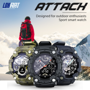 LOKMAT ATTACK Bluetooth smart watch outdoor sports watch step counting sleep heart rate blood pressure blood oxygen IOS