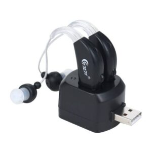 Rechargeable Hearing Aids for Seniors Personal Sound Amplifier with Charging Base,EU Plug