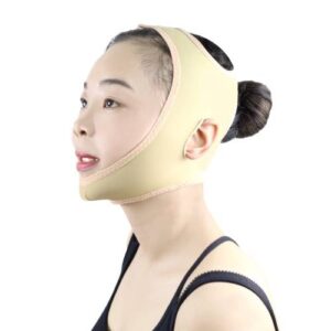 Lycra Flesh Color Breathable Skin Care And Lift Reduce Double Chin Mask Face Belt