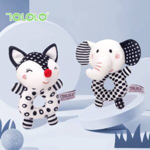 TOLOLO newborn visual training black and white hand grasping rattles exercise baby grasping ability soothing baby toys