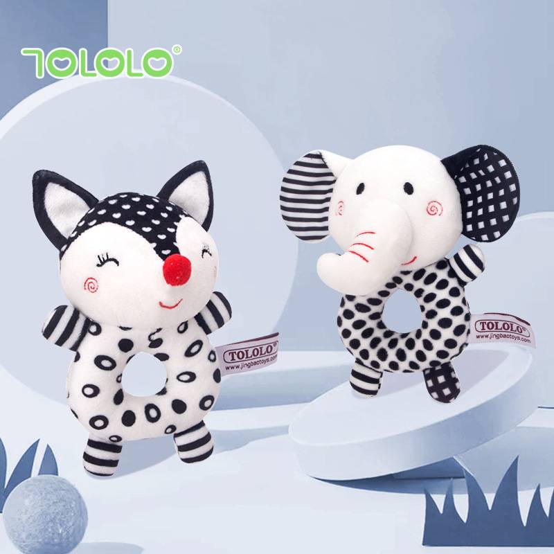 TOLOLO newborn visual training black and white hand grasping rattles exercise baby grasping ability soothing baby toys