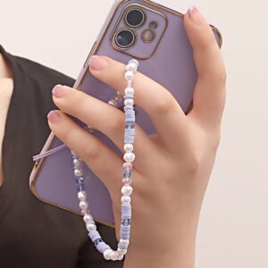 Beaded mobile phone chain purple mobile phone pendant rope mobile phone chain pendant