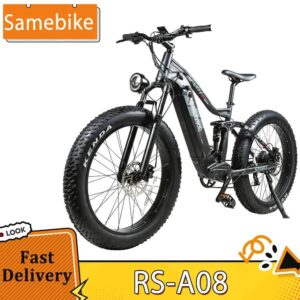 Samebike RS-A08 Electric Mountain Bike 26 4.0” Fat Tires 48V 17Ah Removable Battery 250W Motor 25km/h Max Speed 150kg Max Load
