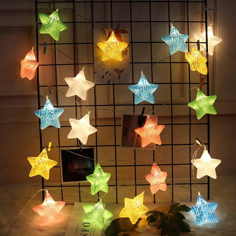 Led Crack Star Lights String Christmas Wedding Festival Decorative Lights INS Wind star lights string