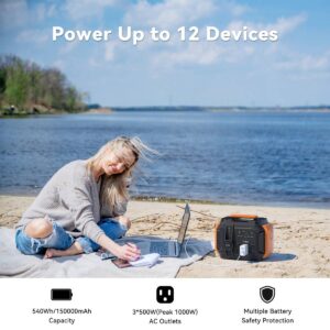 Portable Power Station with 500W, 540Wh Power Battery for Camping