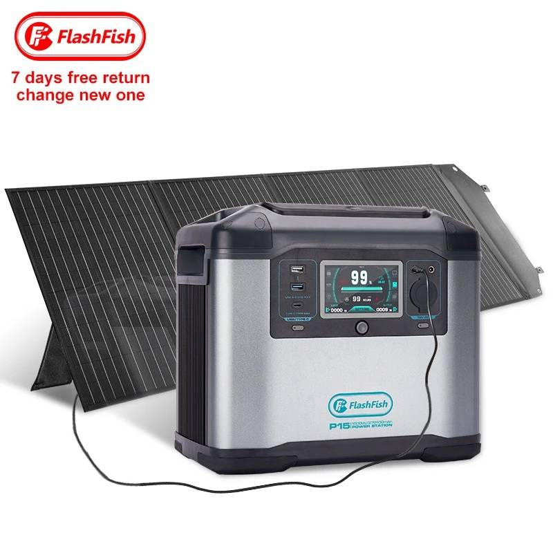 Flashfish Power Station 230V 1500W Portable Solar Generator 1008Wh 280000mAh Backup Power For Home Emergency Outdoors