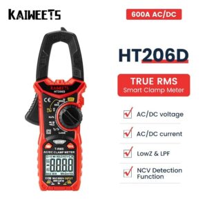 KAIWEETS HT206D Digital Clamp Meter, 6000 Counts, AC/DC Current, LowZ & LPF, NCV Detection Function