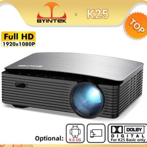 BYINTEK K25 Full HD 4K 1920x1080P LCD Smart Android 9.0 Wifi LED Video Home Theater Cinema 1080P Projector for Smartphone