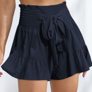 Amazon summer hot new strappy ruffles fashion women’s wide-leg shorts drape all-match casual culottes