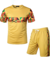 Men’s Printed Colorblock T-Shirt and Shorts Set 022