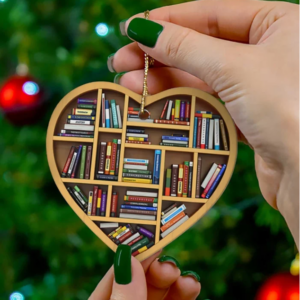 Book Lovers Heart Ornament(2D Flat)