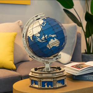 Robotime 3D Globe Wooden Puzzle 567pcs Oversized DIY Rotatable Game Assembly Toy Gift for Teen Adult Home Decoration Globe ST002