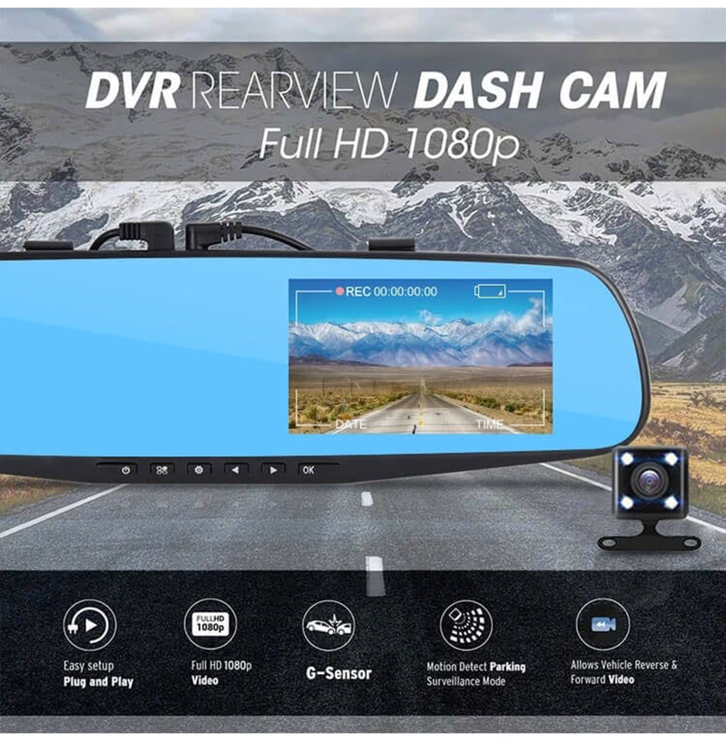 Car Dashcam with 1080P Full HD Video Recording