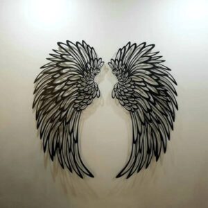 1 PAIR ANGEL WINGS METAL WALL ART WITH LED LIGHTS-