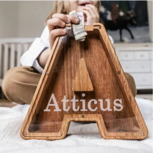 Personalized Boy/Girl Piggy Bank – Wood Gift For Kids
